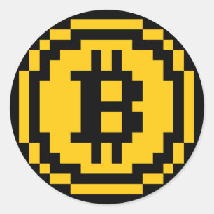 Bitcoin BTC 8-Bit Logo   Sticker