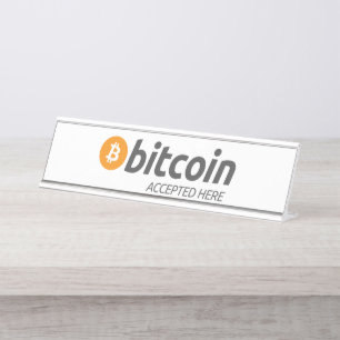 Bitcoin BTC Accepted Here   Name Plate