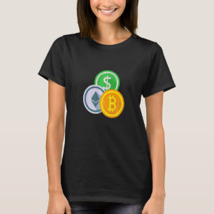 Bitcoin BTC Crypto Cryptocurrency Small Chest Badg T-Shirt