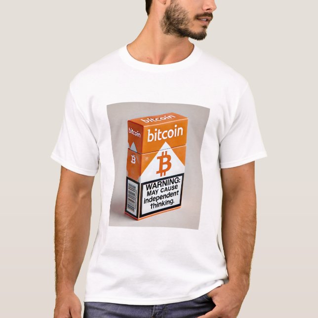 Bitcoin BTC Crypto Funny Cigarette Package T-Shirt (Front)