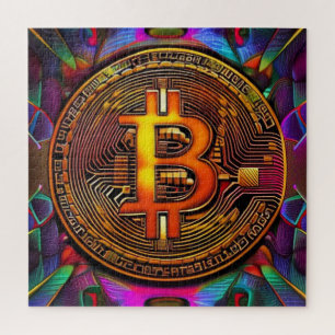 Bitcoin BTC Cryptocurrency Art Jigsaw Puzzle