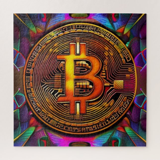 Bitcoin BTC Cryptocurrency Art Jigsaw Puzzle (Vertical)
