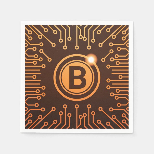 Bitcoin BTC Cryptocurrency Blockchain Napkin (Front)