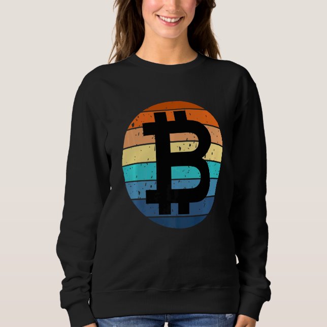 Bitcoin Btc Sunset Crypto Meme Hodl Cryptocurrency Sweatshirt (Front)