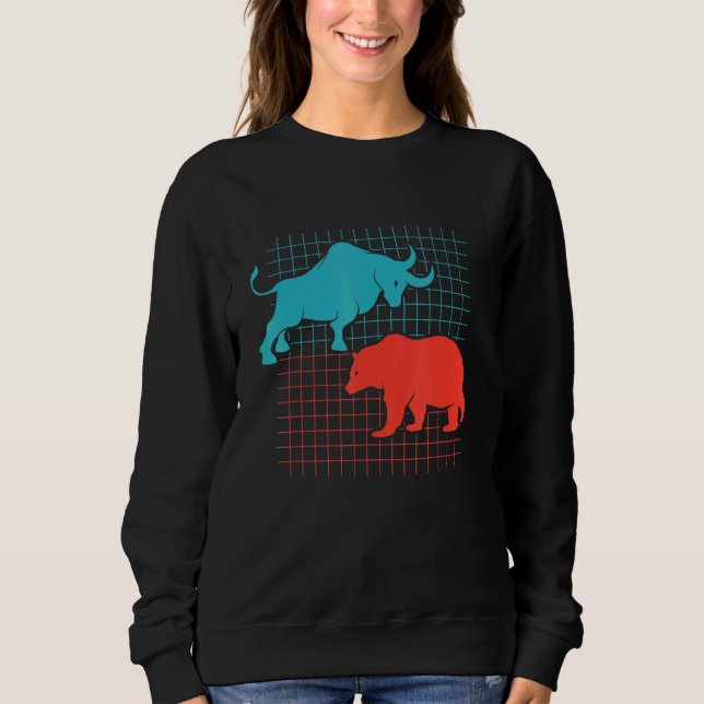 Bitcoin Bull Bear Cryptocurrency Digital Currency Sweatshirt (Front)