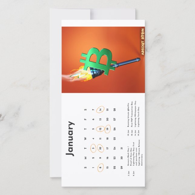 Bitcoin Calendar 2023 January-February Holiday Card (Front)