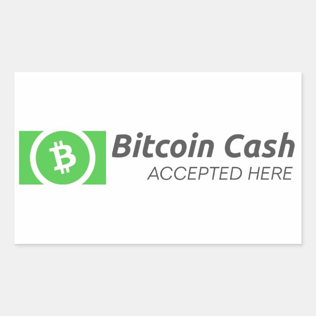 Bitcoin Cash Accepted Here Rectangle Stickers (Front)