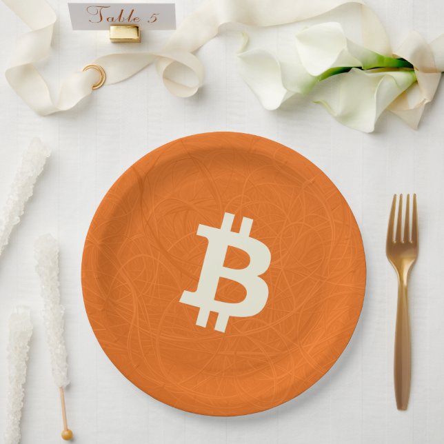 Bitcoin Classic Orange (Neuron) Paper Plate (Wedding)