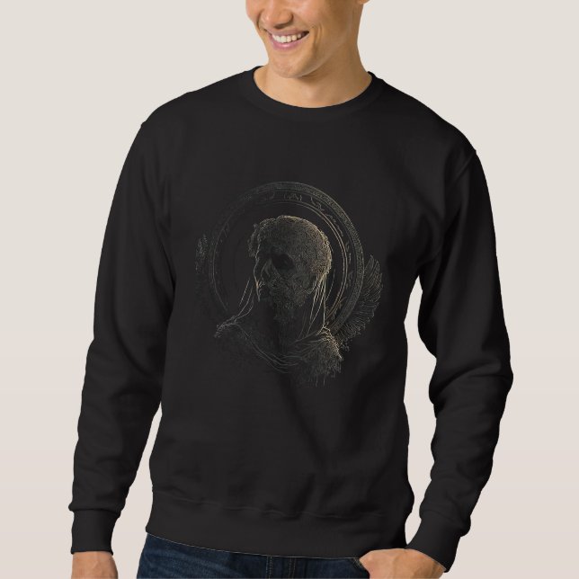 Bitcoin Coin Crypto Illustration Dark Black  4 Sweatshirt (Front)