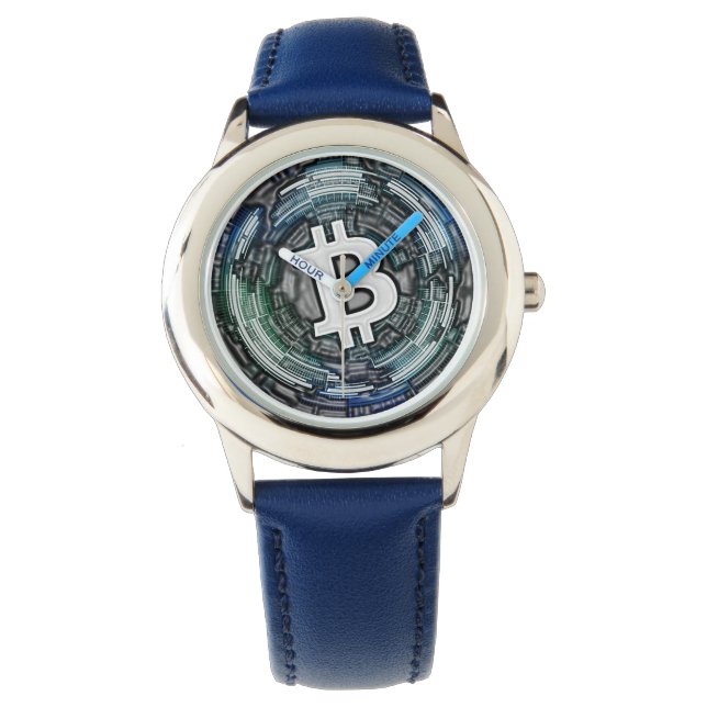 BITCOIN Crypto Coin Logo BTC Cryptocurrency Trader Watch (Front)