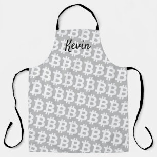 Bitcoin crypto currency logo icon custom bbq Apron