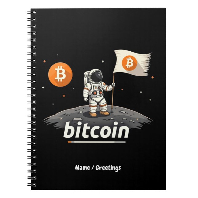 Bitcoin Crypto Moon Astronaut Design BTC  Notebook (Front)