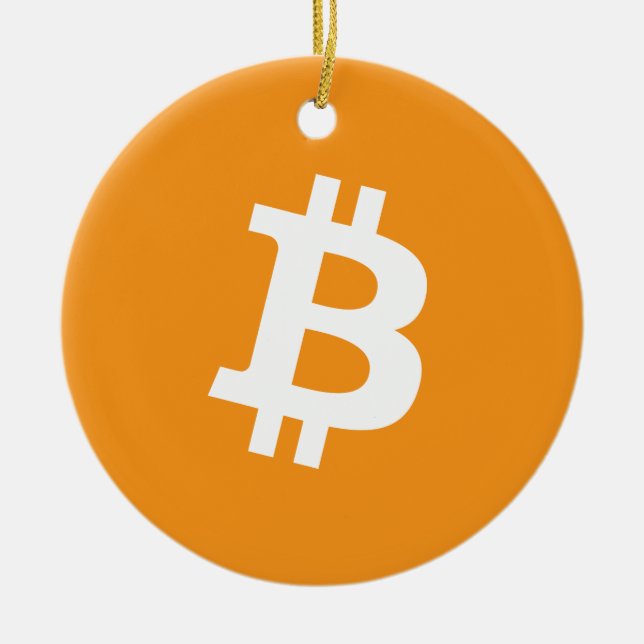 Bitcoin Cryptocurrency Logo Ceramic Ornament (Front)