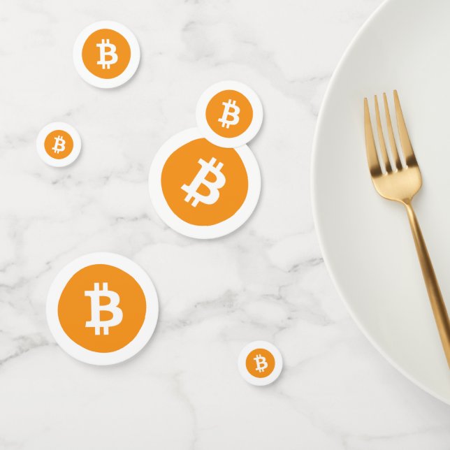 Bitcoin Cryptocurrency Logo Confetti (Group)