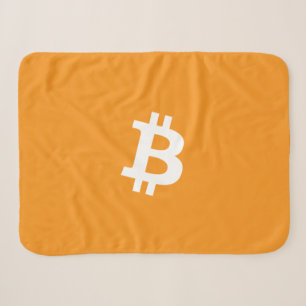 Bitcoin Cryptocurrency Logo Sherpa Blanket