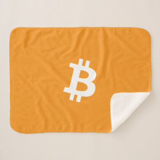 Bitcoin Cryptocurrency Logo Sherpa Blanket