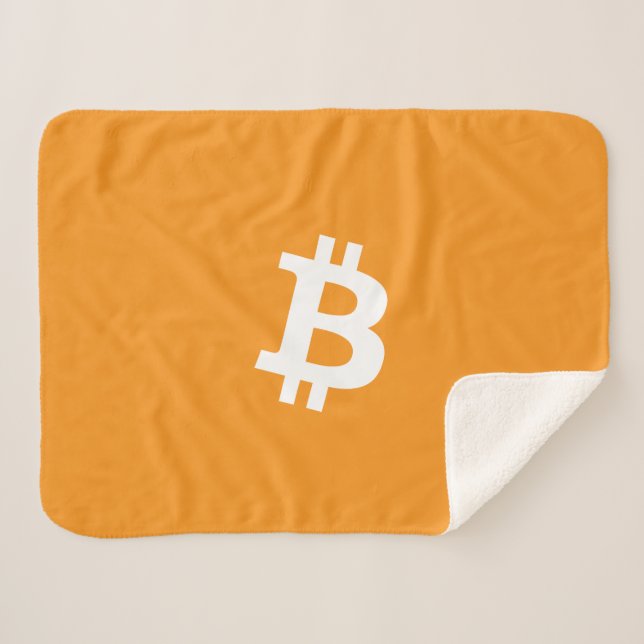 Bitcoin Cryptocurrency Logo Sherpa Blanket (Front (Horizontal))