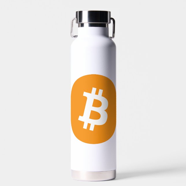 Bitcoin Cryptocurrency Logo Water Bottle (Front)