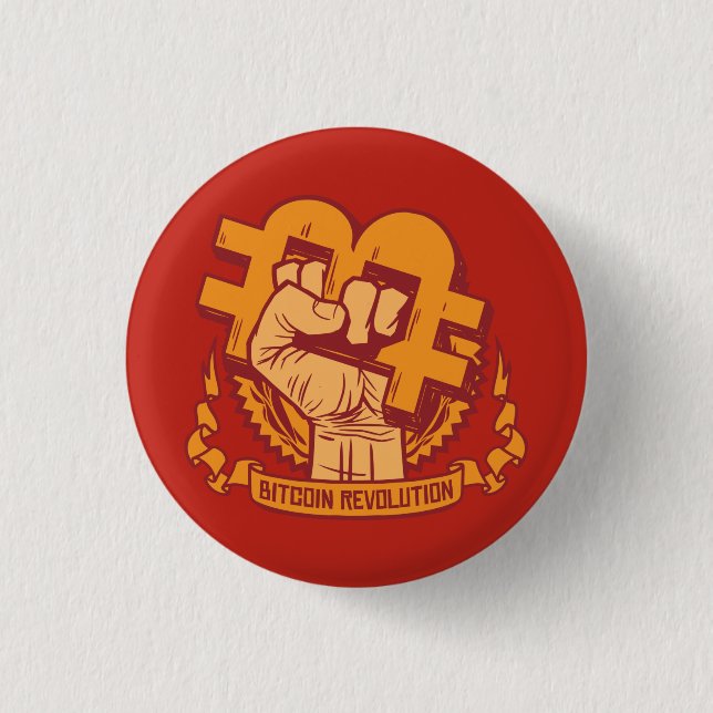 Bitcoin Cryptocurrency Revolution 3 Cm Round Badge (Front)