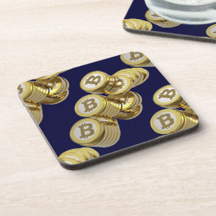 Bitcoin Currency - Square boxes M5 Coaster
