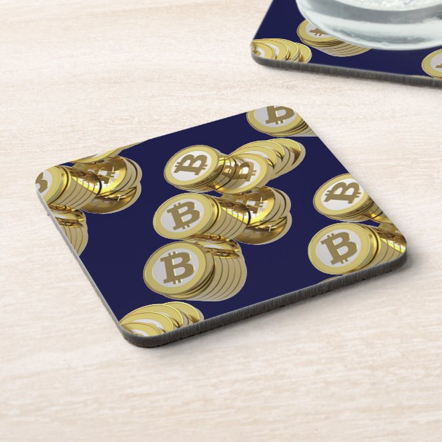 Bitcoin Currency - Square boxes M5 Coaster (Left Side)