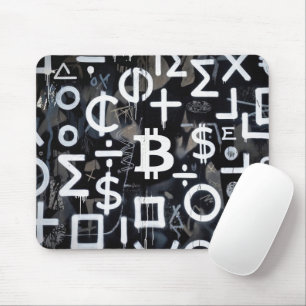 Bitcoin Currency Street Art (Black Painting No. 2) Mouse Pad