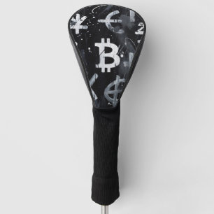 Bitcoin Currency Street Art (Black Painting No. 6) Golf Head Cover