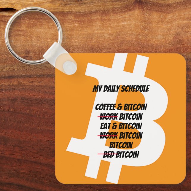 Bitcoin Daily Schedule Key Ring (Front)