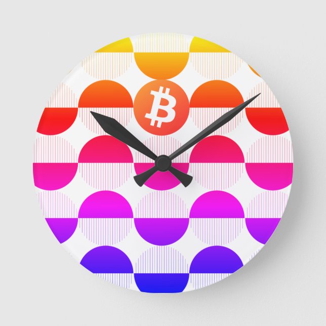 Bitcoin Designer Round Clock (Front)