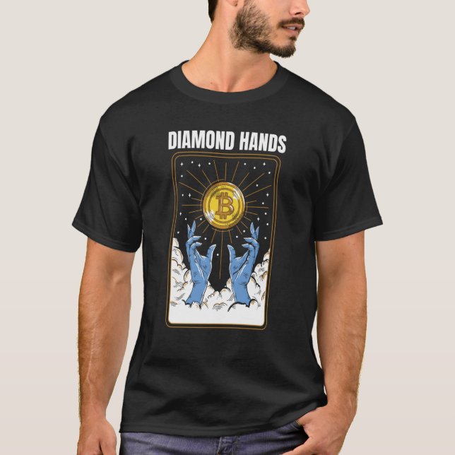 Bitcoin Diamond Hand Meme Crypto Hodl WSB T-Shirt (Front)
