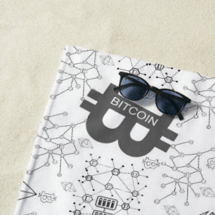 Bitcoin Digital Cryptocurrency Beach Towel
