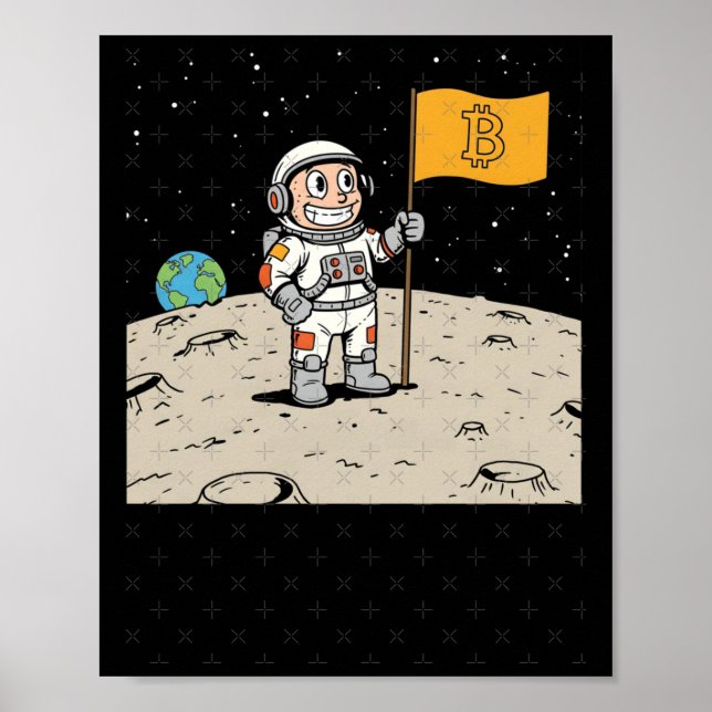 Bitcoin Digital Currency And Blockchain Technology Poster (Front)