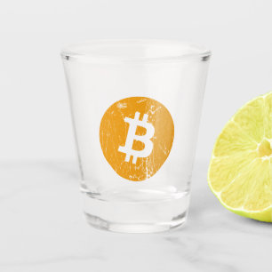 bitcoin digital currency money coin blockchain fin shot glass