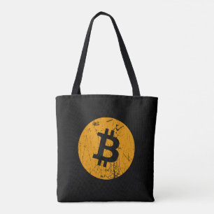 bitcoin digital currency money coin blockchain fin tote bag