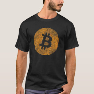 Bitcoin Distressed Logo Cryptocurrency Blockchain  T-Shirt
