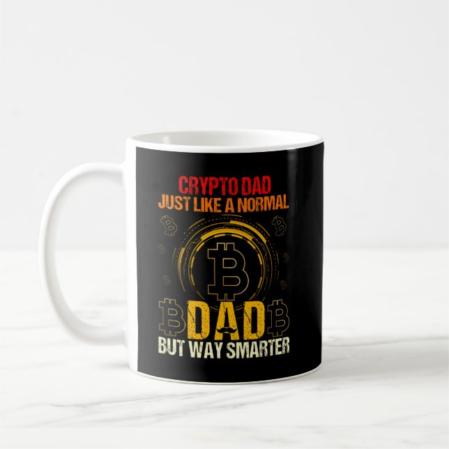 Bitcoin Dogecoin Crypto Dad Just Like A Normal Dad Coffee Mug (Left)