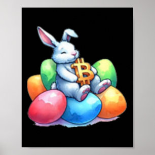 Bitcoin Easter Bunny Small Subtle Eggs Little Rest Poster