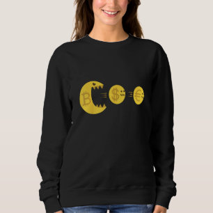 Bitcoin Eating Currency Crypto Trading Hodl Vintag Sweatshirt