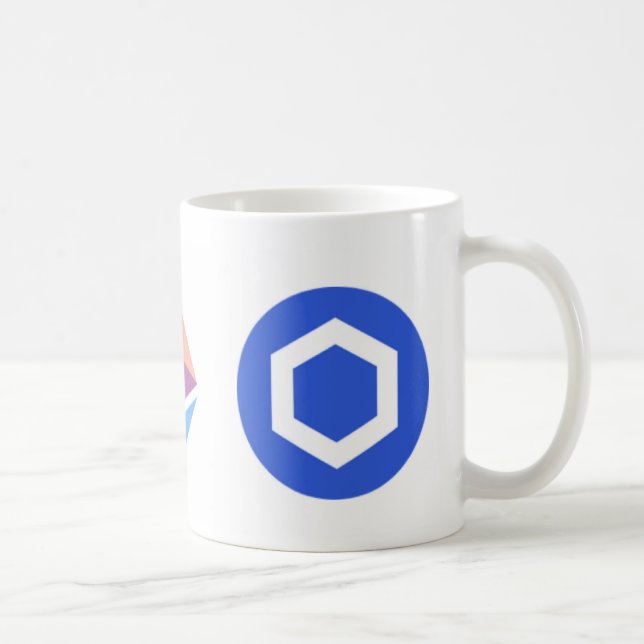 Bitcoin Ethereum Link mug (rainbow ETH) (Right)