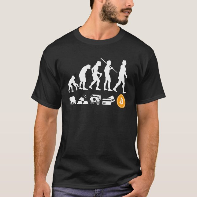 Bitcoin Evolution Of Money Btc Crypto Cryptocurren T-Shirt (Front)