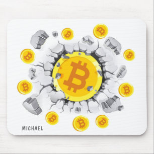 Bitcoin Explosion Digital Crypto BTC Personalised Mouse Pad