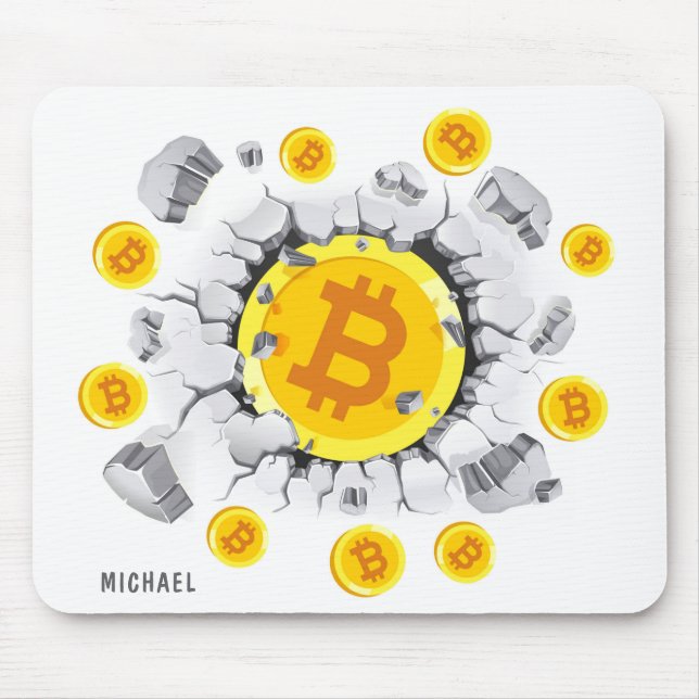 Bitcoin Explosion Digital Crypto BTC Personalised Mouse Pad (Front)