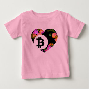 BITCOIN/FLORAL HEART-Onsie with Tutu Baby T-Shirt