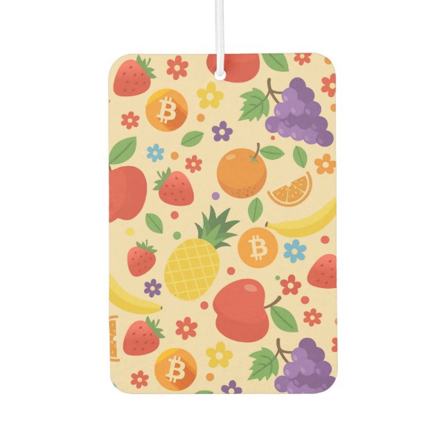 Bitcoin Fruits Car Air Freshener (Front)