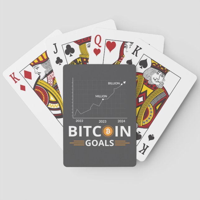 Bitcoin Goals Chart Cryptocurrency Growth Playing Cards (Back)