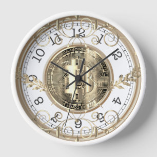 Bitcoin Gold Coin Clock