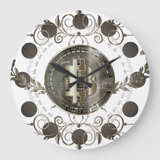 Bitcoin Gold Coin Large Clock (Front)