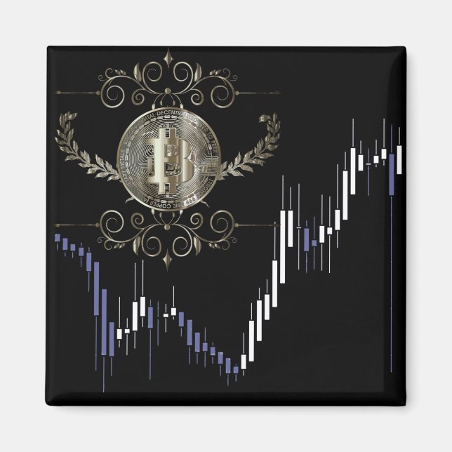 Bitcoin Gold Coin Money Design Magnet (Front)
