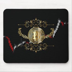 Bitcoin Gold Coin Red Black Mouse Pad
