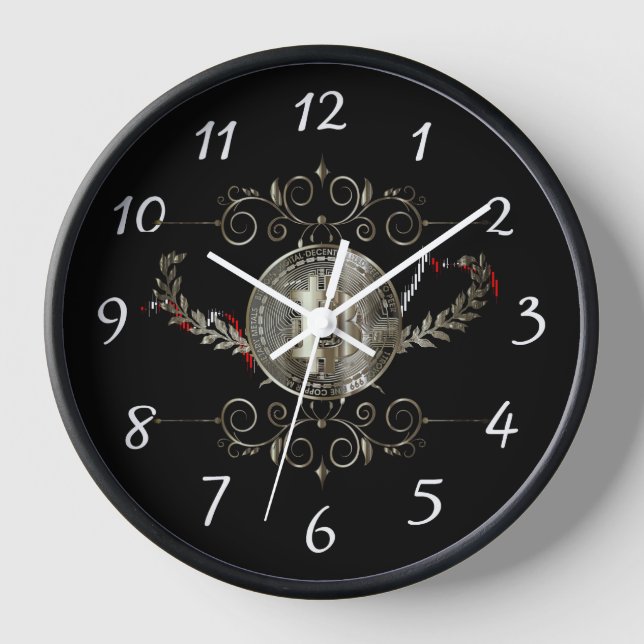 Bitcoin Gold Coin Round Clock (Front)